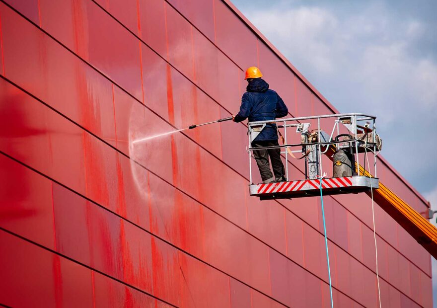 Building exterior pressure washing in Toronto
